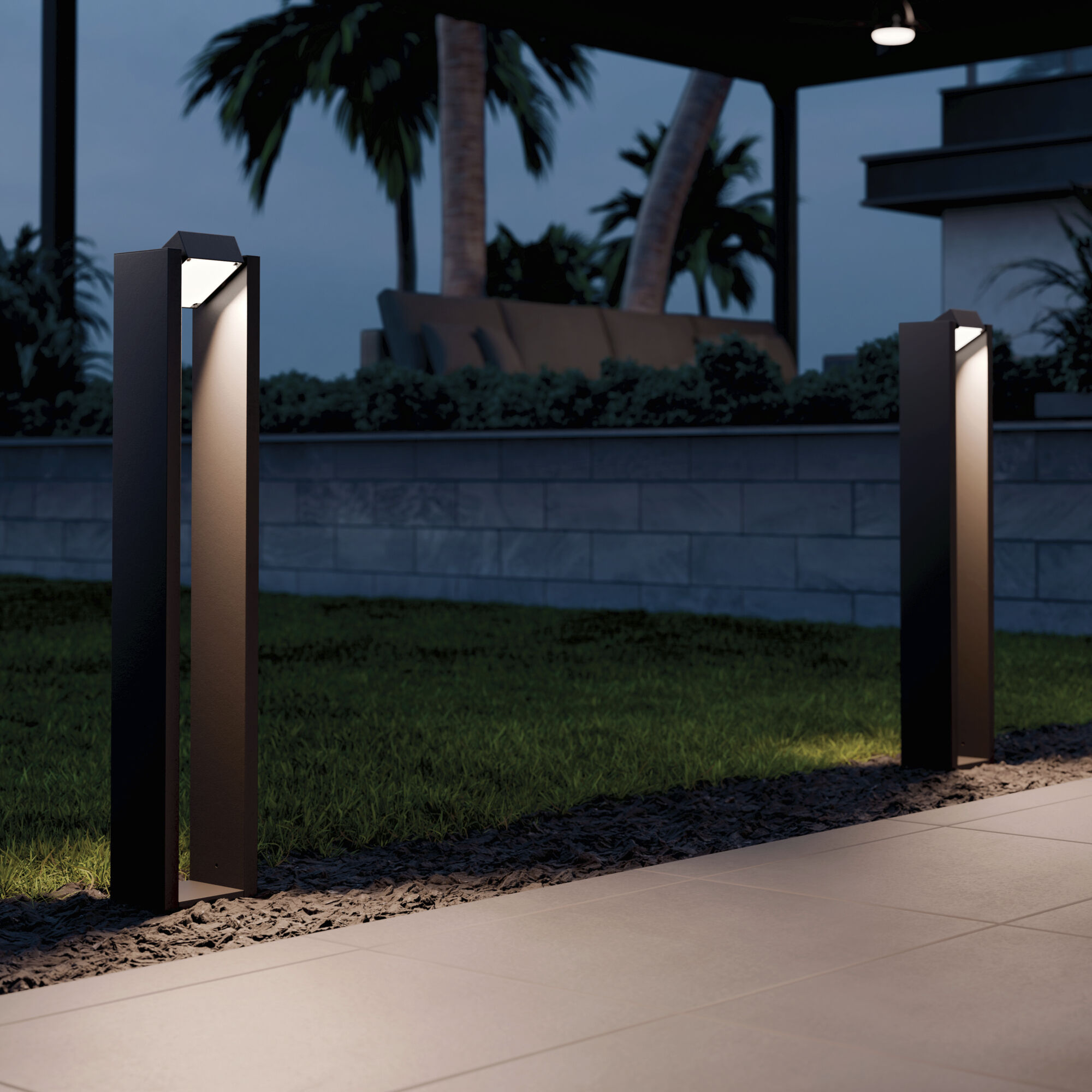 Independence 12 AC/DC 5 watt Textured Black Aimed Bollard in 3000K